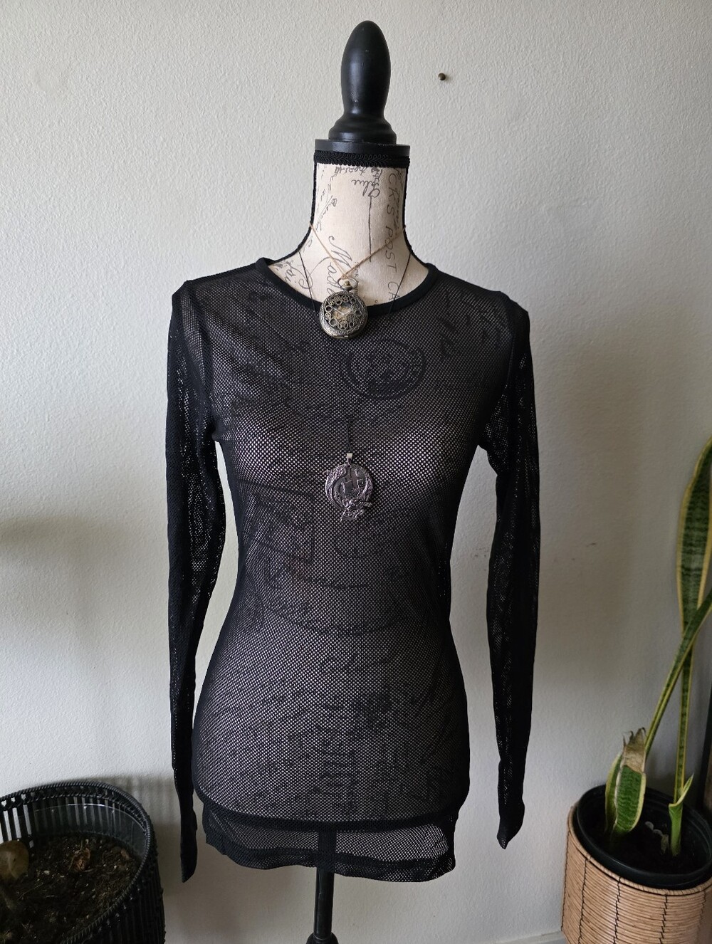 Hot Topic Black Mesh Top - Small